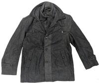 As-New Approx Size M-L Men's Wool Blend Double Collar Peacoat-Style Jacket with Removable Lining