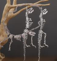 Retro Dinosaur Skeleton Long Drop Earrings and Matching Necklace see description for sizes Statement Pieces