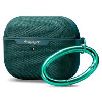 New SPIGEN Urban Fit Designed for Airpods Pro Fabric Case Cover with Key Chain - Midnight Green