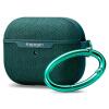 New SPIGEN Urban Fit Designed for Airpods Pro Fabric Case Cover with Key Chain - Midnight Green