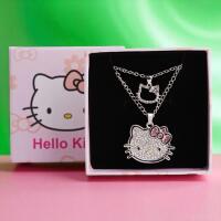 2 Hello Kitty Sanrio Kawaii Pendant Necklaces Presented in Logo Box and Gift Bag Pendants .5 and 1 inch Chains 16-18 and 20&rsquo;&rsquo;