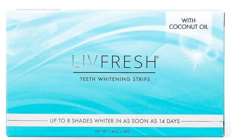 New LIVFRESH Teeth Whitening Strips, Results in 14 Days, Cleans Teeth & Reduces Plaque, Enamel Safe, for Sensitive Teeth, No Slip Teeth Whitener, 14 Treatments | Retails Over $60! EXP 02/05/2026