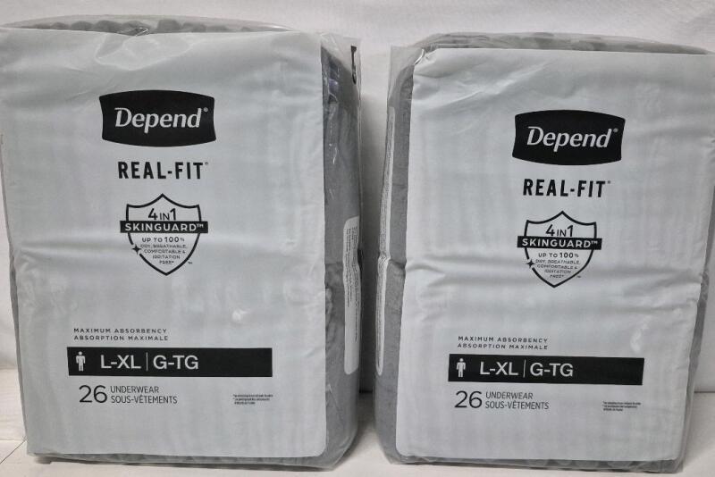 52 New sz L/XL Men's Depend Real Fit 4 in 1 Skinguard