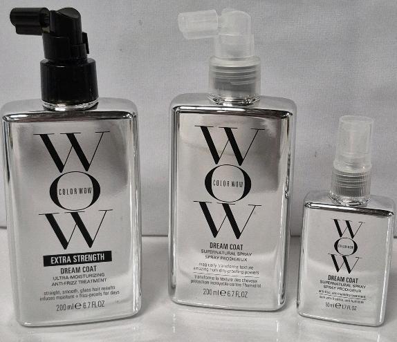 [See Desc] 3 Colour WOW Hair Products: Dream Coat Supernatural Spray<br/> Anti-frizz Treatment and Humidity-proofing Spray 200mL & Travel Size 50mL & Extra Strength Dream Coat Spray 200mL