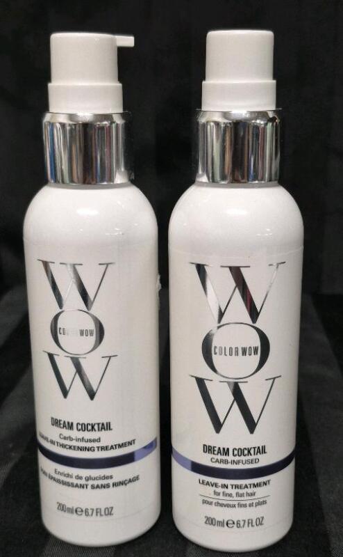 [See Desc] 2 Colour WOW Dream Cocktail Carb-infused Leave-in Thickening Treatment for Fine or Flat Hair 200mL