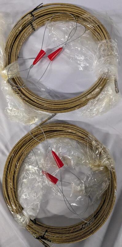 Wire Cable Threading Devices with Cable. 4 Threading Devices and 4 15m Lengths of Cable.