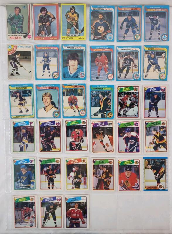 1969 - 1989 NHL Hockey Trading Card Singles , 33 Trading Cards .