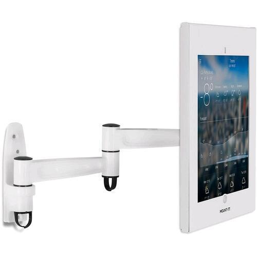 New - Mount-It! Anti-Theft Secure Wall Mount Enclosure with Swing Arm for 12.9" iPad Pro 1st/2nd Gen , White . Model # MI-3774W-XL