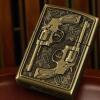 New 2&rsquo;&rsquo; Pocket Lighter with Flint - Revolver & Bullet Design Matte Chrome Finish Solid Metal Construction (No Kerosene Needed) presented in Tin Box - 2
