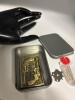 New 2&rsquo;&rsquo; Pocket Lighter with Flint - Revolver & Bullet Design Matte Chrome Finish Solid Metal Construction (No Kerosene Needed) presented in Tin Box - 3