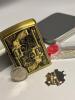New 2&rsquo;&rsquo; Pocket Lighter with Flint - Revolver & Bullet Design Matte Chrome Finish Solid Metal Construction (No Kerosene Needed) presented in Tin Box - 4