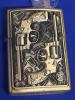 New 2&rsquo;&rsquo; Pocket Lighter with Flint - Revolver & Bullet Design Matte Chrome Finish Solid Metal Construction (No Kerosene Needed) presented in Tin Box - 5