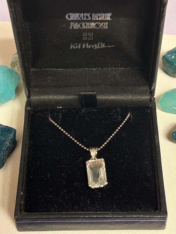 Aquamarine Pendant On 21&rsquo;&rsquo; 925 Italy Sterling Chain