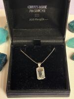 Aquamarine Pendant On 21&rsquo;&rsquo; 925 Italy Sterling Chain
