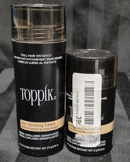[See desc.] 2 TOPPIK Med Blonde Hair Building Fibers for Instantly Fuller Hair 27.5g & 12g Fill In Fine or Thinning Hair