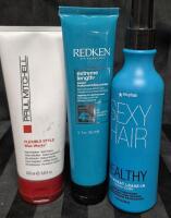 [See Desc] 3 Hair Products: Sexyhair Leave-in Conditioner 250mL, Redken Sealer Treatment 150mL & Paul Mitchell Flexible Style Wax Works 200mL