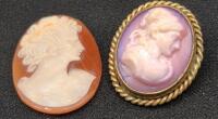 Vintage Shell Cameo & Cameo Brooch