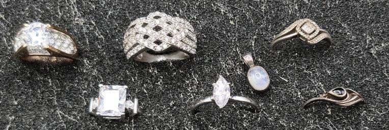 Great Jewelry Lot Bling Rings - Pendant Stamped 925
