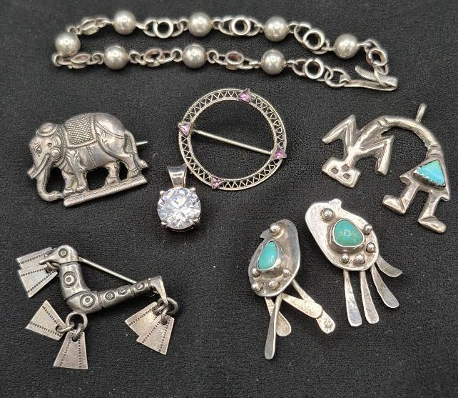 Great Jewelry Lot - Large Clear Stone Pendant Stamped 925