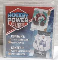 New in Box Hockey Power Cube | Includes 7 Factory Sealed Upper Deck NHL Hockey Trading Card Packs, 50 Cards Total