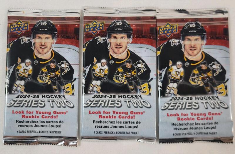 2024-25 Upper Deck Series Two NHL Hockey Sealed Wax Packs . Three (3) Wax Packs