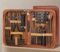 New 26 Professional Nail and Foot Massage and Care Set Stainless Steel rust-proof and durable keratin layer pliers + beauty tools Portable travel storage case Second Photo stick