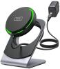 New - INIU Wireless Charger, 15W Fast Charging Magnetic Wireless Charger Stand, Travel Essential Wireless Charging Station with Sleep-Friendly Adaptive Light, for iPhone 16/15/14/13/12 Series, Airpods .