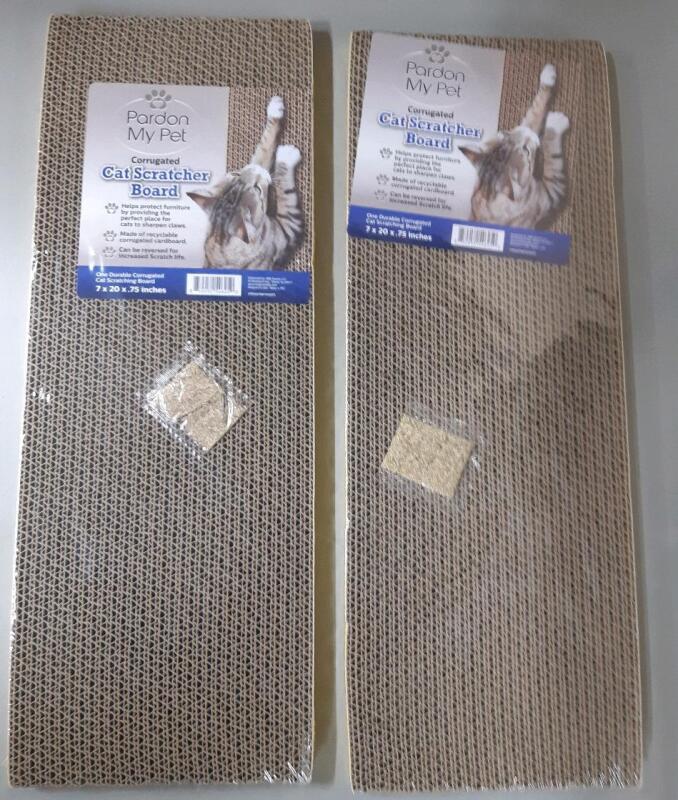 2 New Pardon my Pet Cat Scratcher Board 7x20x3/4 in