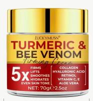 New 70g Turmeric & Bee Venom Firming Cream | 5x Lifting, Smoothing, Hydrating with Hyaluronic Acid, Retinol, Collagen, Vitamin C & E, Alcohol-Free LUCKY MUSN
