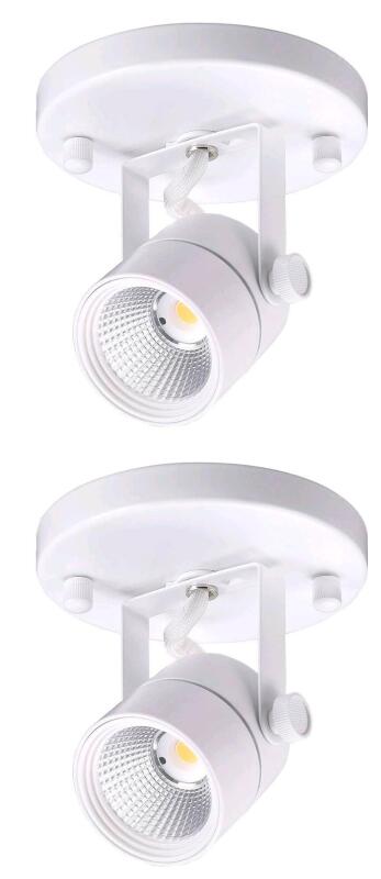 New & As-New CLOUDY BAY LED Flush Mount Narrow Flood Light CRI90, 8W 500lm 3000K Warm White Dimmable Vivid LED, Matte White Finish | Over $100 Retail Value!