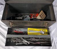 Vintage Craftsmen Toolbox with assorted Tools. Toolbox Measures 20" by 8.5" by 9.5"