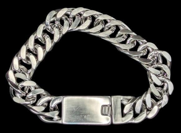 New Miami Cuban Link Chain Bracelet with Box Clasp #42 BB143W, 12mm &times; 7" Long