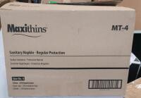249 New MaxiThins Sanitary Napkins , Size No.4 . 249 Individually Boxed Sanitary Napkins