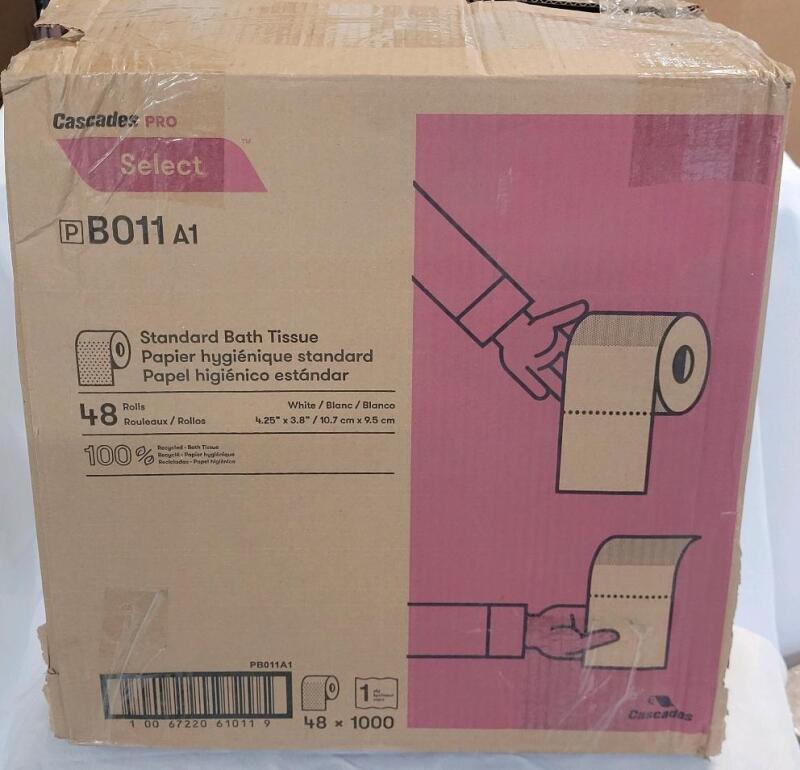 48 New Cascades Pro 1-Ply Standard Bath Tissue , White . 48 Rolls - 1-Ply Bath Tissue . Each Individually Wrapped