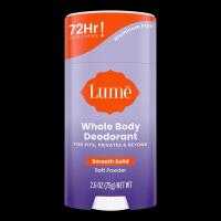 New LUME Soft Powder | Aluminum-Free Solid Stick Whole Body Deodorant with Up To 72 Hour Odour Control, 75g