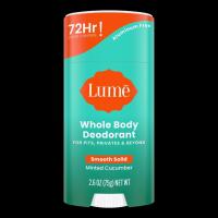 New LUME Minted Cucumber | Aluminum-Free Solid Stick Whole Body Deodorant with Up To 72 Hour Odour Control, 75g