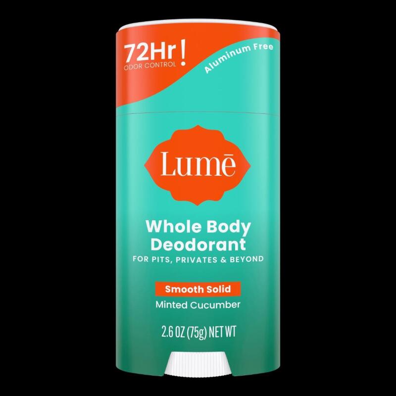 New LUME Minted Cucumber | Aluminum-Free Solid Stick Whole Body Deodorant with Up To 72 Hour Odour Control, 75g
