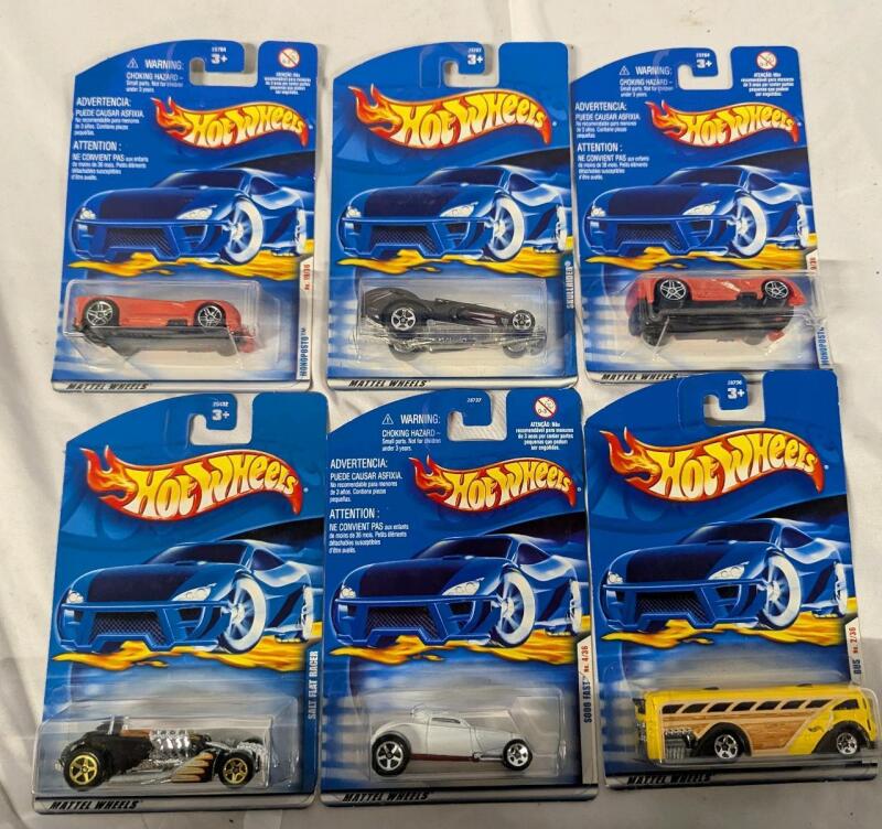 6 Vintage Sealed Hot Wheels Diecast Cars.