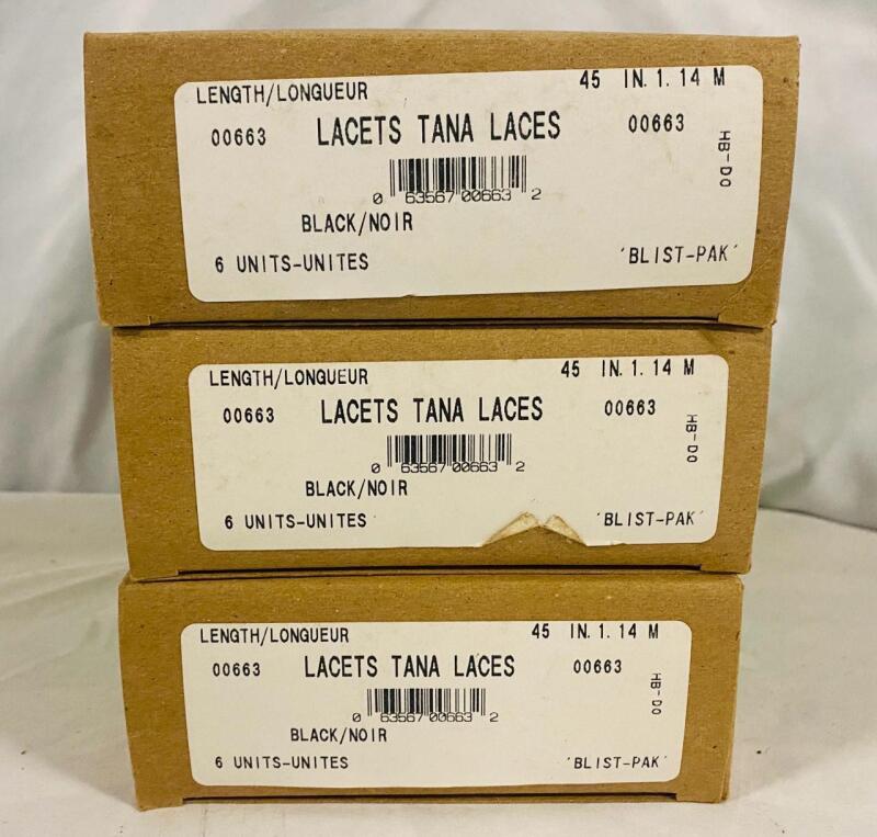 18 New Tana Sport Shoelaces, Black, 45&rdquo;