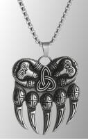 Viking Odin Bear Claw Pendant Celtic Knot Necklace Nordic Rune Amulet Navian Pendant approximately 1.5&rsquo;&rsquo; Chain 22&rsquo;&rsquo;