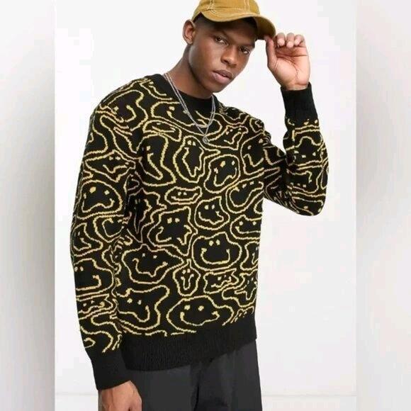 New sz XSmall Unisex WESC Leon Wrap Smiley Sweater