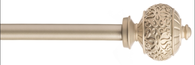 New Sheffield Home Adjustable Curtain Rod. 66" - 120". Fancy Carved Pattern