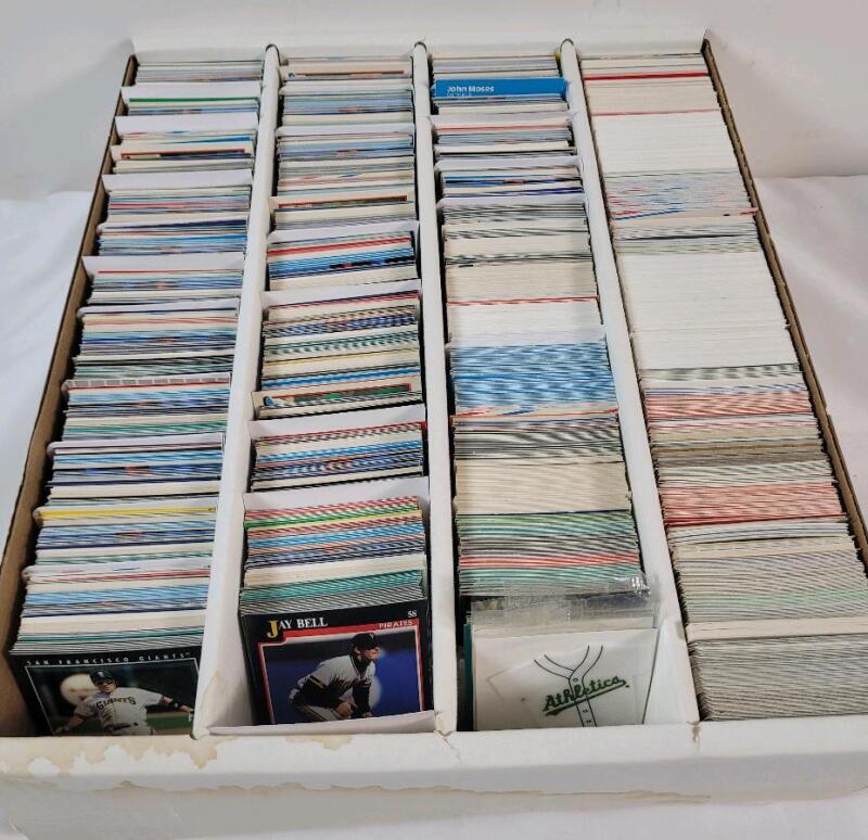 1986 - 1991 MLB Baseball Trading Card Singles in Quad Long Box , 1800+ Trading Card Singles (all mixed) . Fleer , Score , OPC , Donruss , Topps