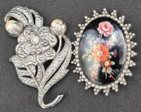 2 Beautiful Brooches - K.J.L. Avon 2.5" Long & Sarah Coventry 2" Long