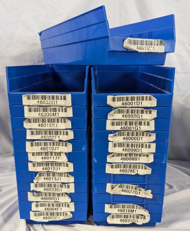 25 U-Line S-13400 Plastic Shelf Bins - 7" x 18" x 4"