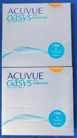 180 New ACUVUE Oasis Hydraluxe 1-Day ASTIGMATISM Contact Lenses || D -5.00, BC 8.5, CYL/AXIS -1.25 180, DIA 14.3 || D -5.50, BC 8.5, CYL/AXIS -0.75 180, DIA 14.3 | EXP 2029-2030 | 2 Sealed Packs, 90 Lenses Each | Over $200 Retail Value!!