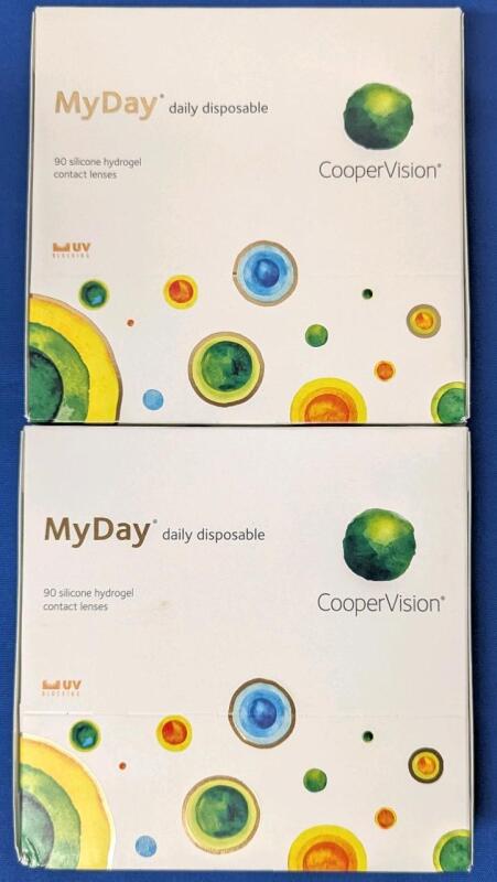 180 New MY DAY CooperVision Asphere Silicone Hydrogel 1-Day Contact Lenses || SPH -6.50, BC 8.4, DIA 14.2 | SPH -7.00, BC 8.5, DIA 14.2 || EXP 2031 | 2 Sealed Packs, 90 Lenses Each | Over $160 Retail Value!!