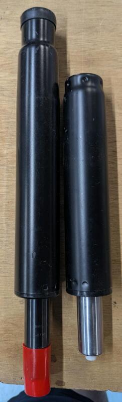 2 As New Chair Gas Lift Cylinders. 12" and 16" in Length.