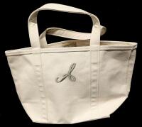 New L.L. BEAN Boat & Tote Heavy Duty Canvas Tote Bag w Monogram - 18" &times; 7.25" &times; 10.5" | Retails Over $75!