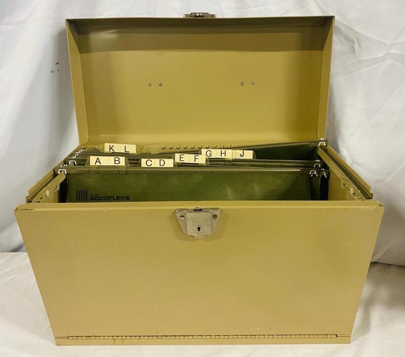 Metal File Organizing Box, Includes Alphabetical Dividers